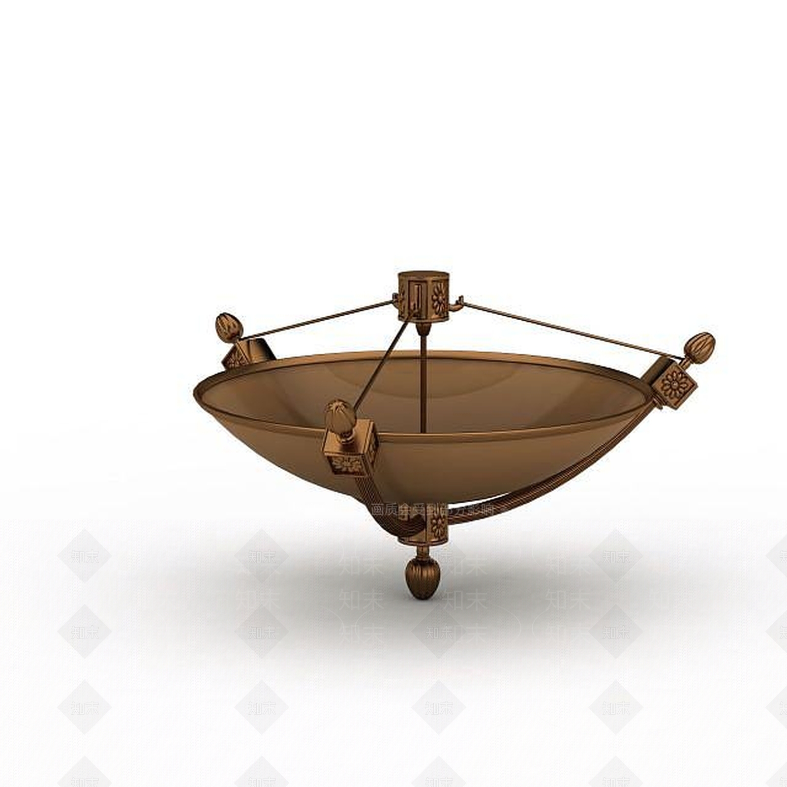 现代褐色金属陈设品3D模型下载【ID:1196911669】