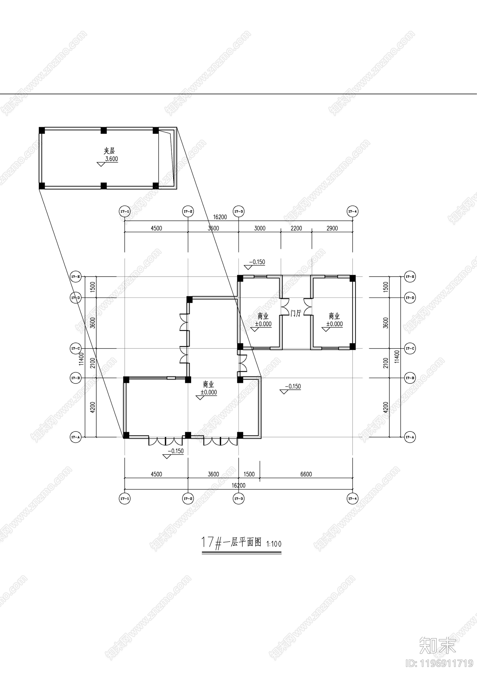 现代中式商业街cad施工图下载【ID:1196911719】