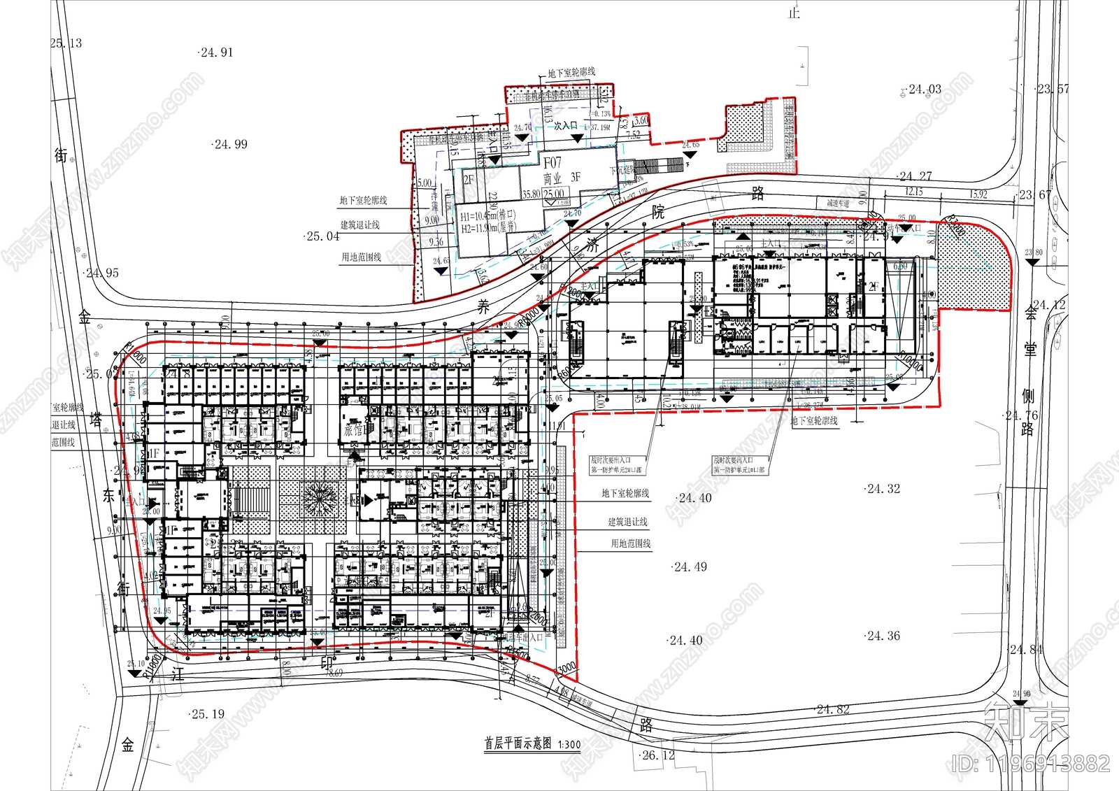 现代新中式商业街cad施工图下载【ID:1196913882】