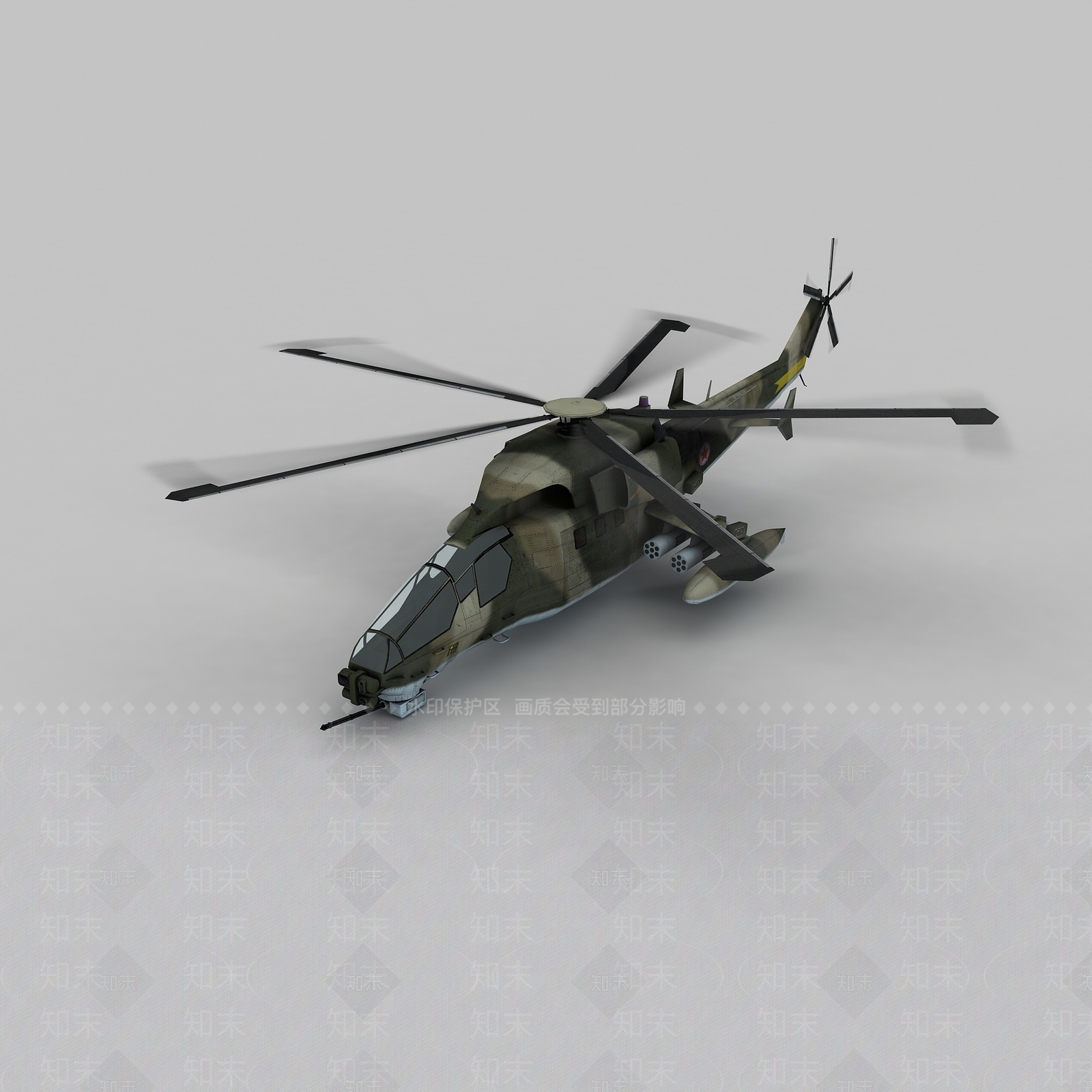 现代黑鹰直升机3D模型下载【ID:1196914209】