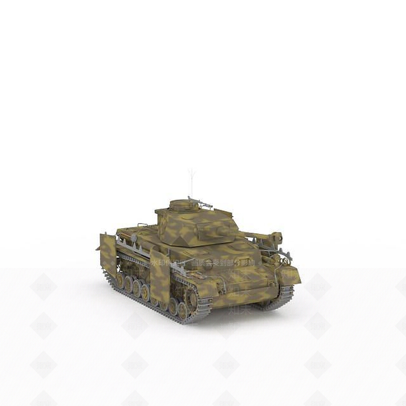 现代德国4号坦克3D模型下载【ID:1196915489】