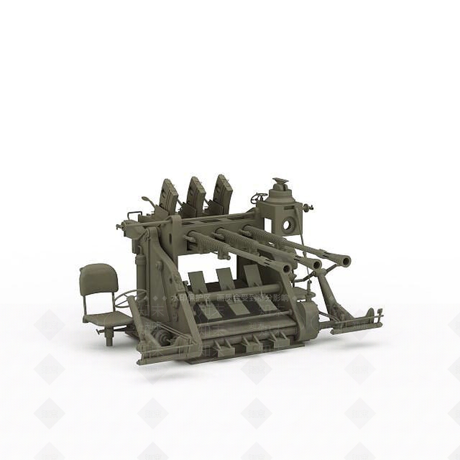 现代科幻军用机枪3D模型下载【ID:1196916090】