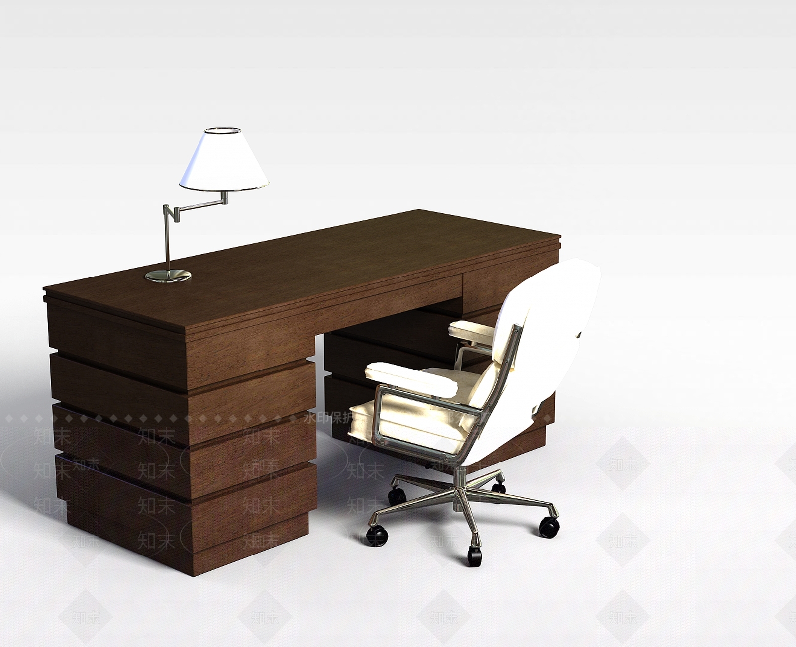 现代书桌组合3D模型下载【ID:1196916209】