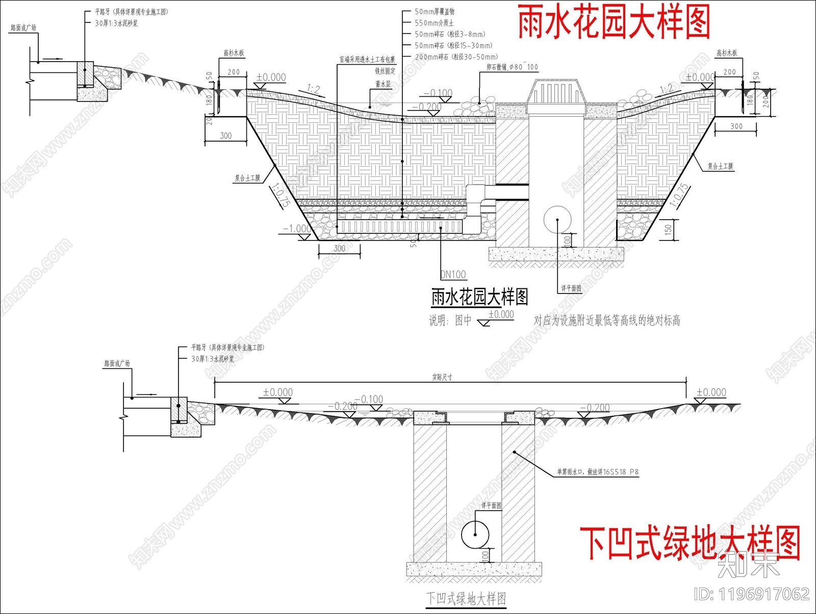 景观节点cad施工图下载【ID:1196917062】