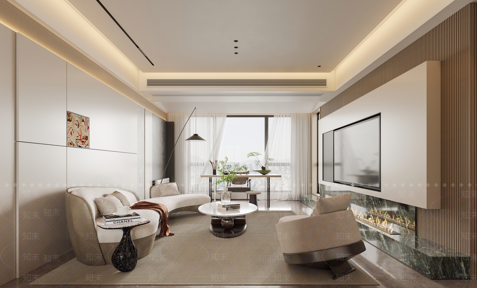 现代家居客厅SU模型下载【ID:1196917928】
