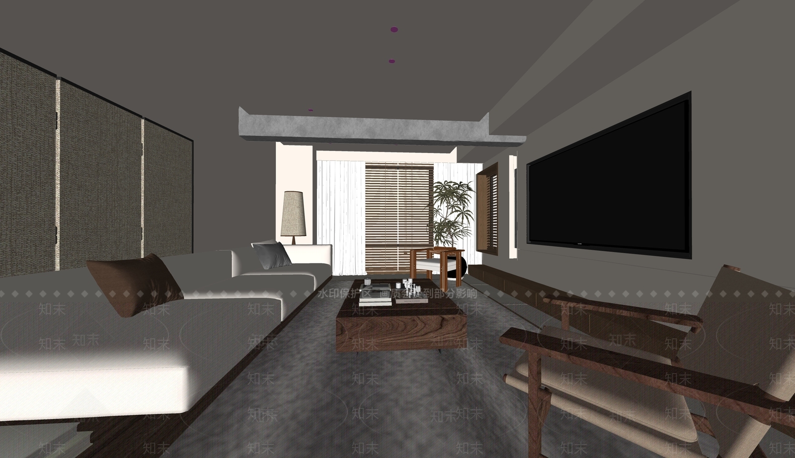 中古家居客厅SU模型下载【ID:1196918255】