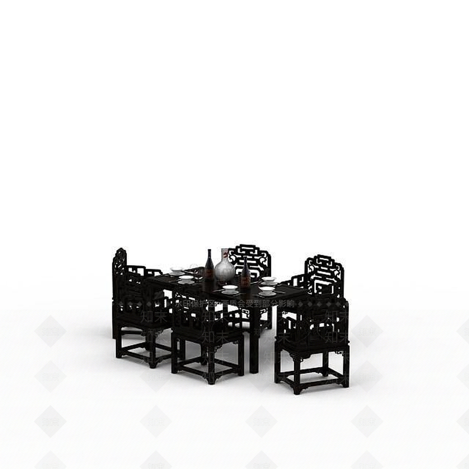 现代书桌椅3D模型下载【ID:1196925299】