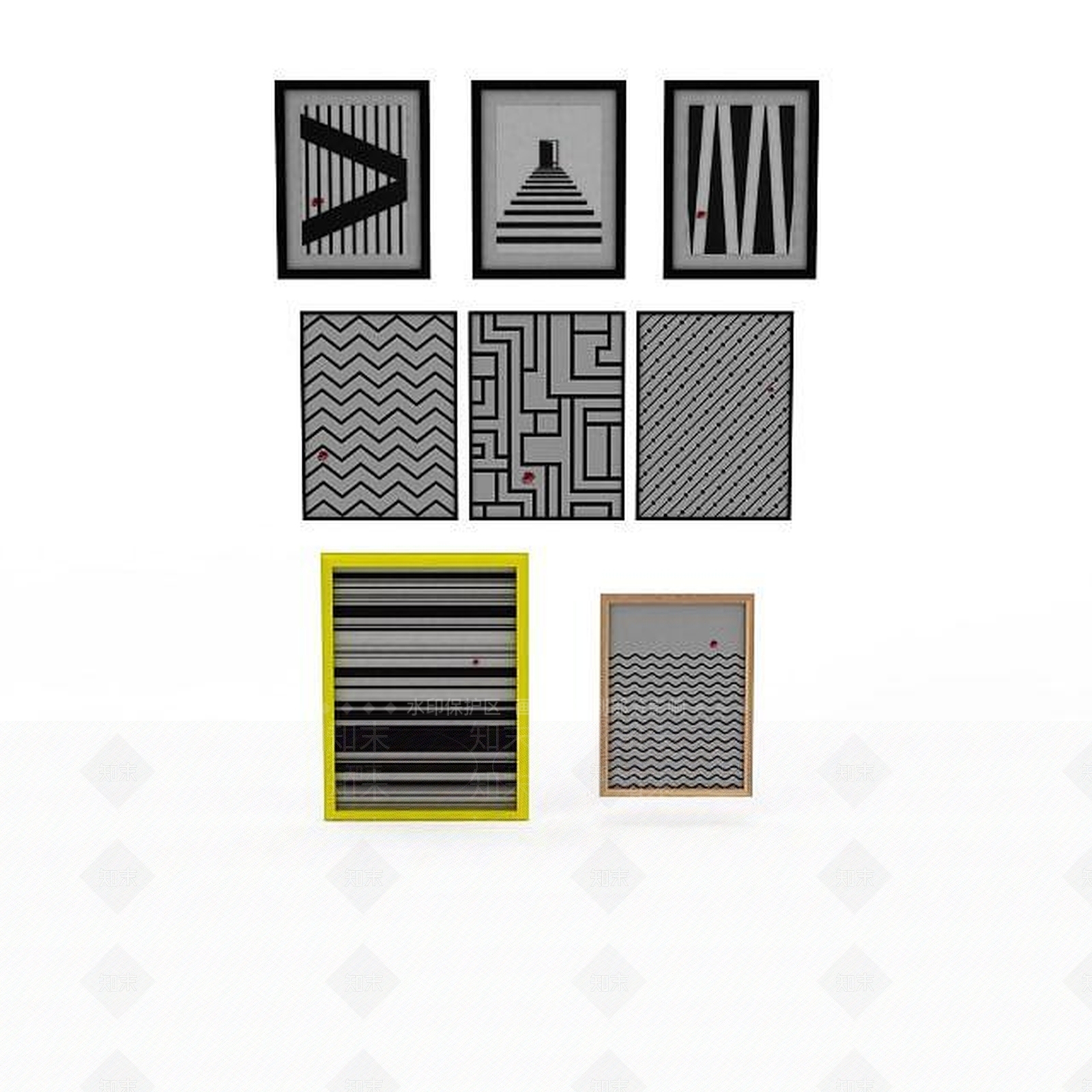 现代摆件组合3D模型下载【ID:1196930166】