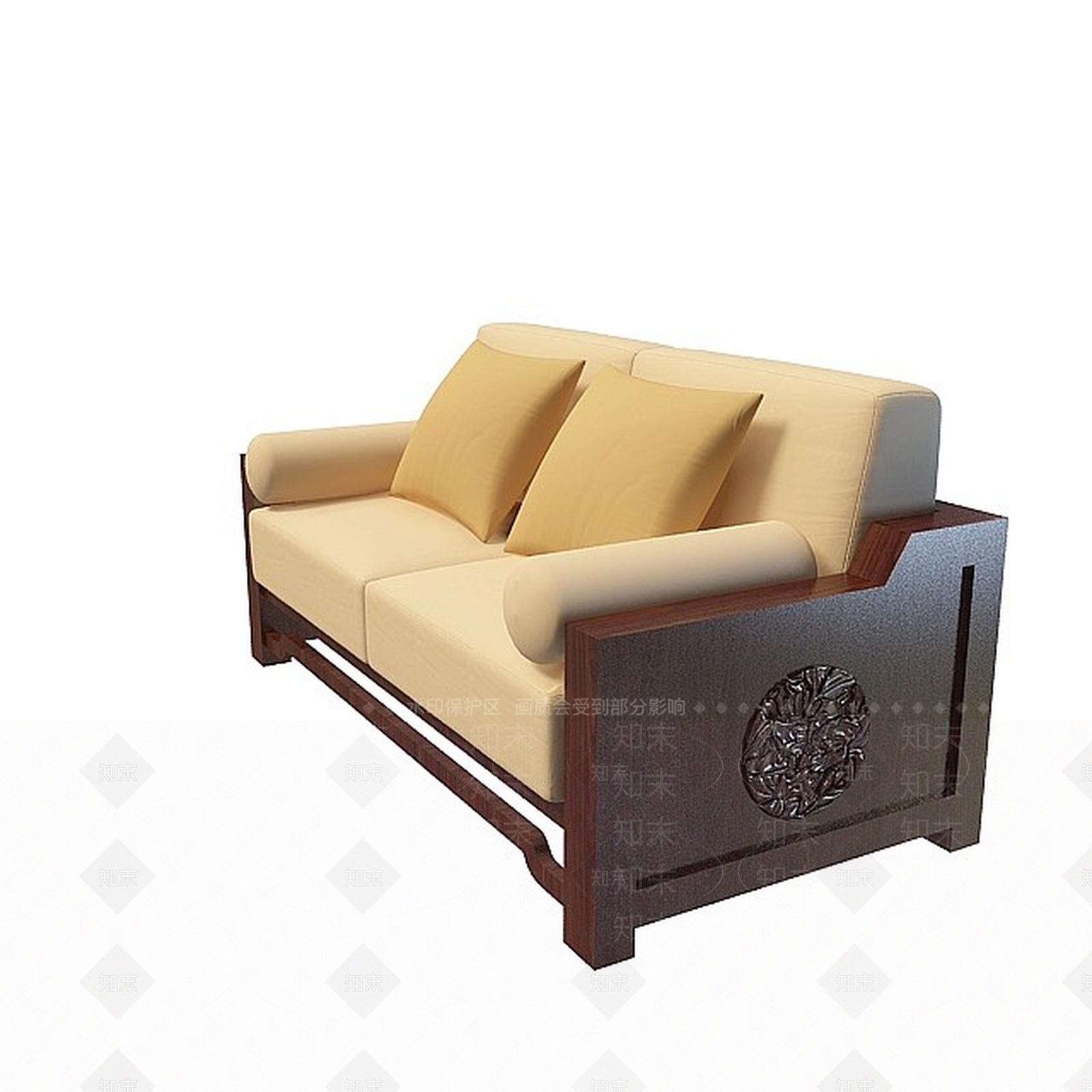 现代双人沙发3D模型下载【ID:1196930447】