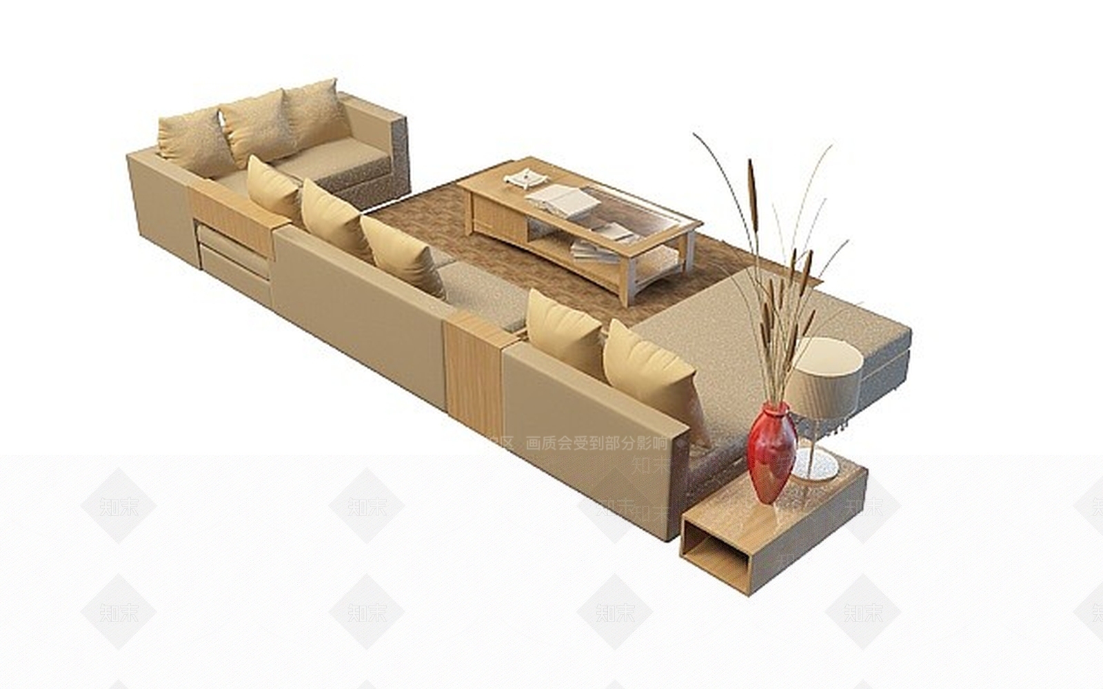 现代沙发组合3D模型下载【ID:1196931486】