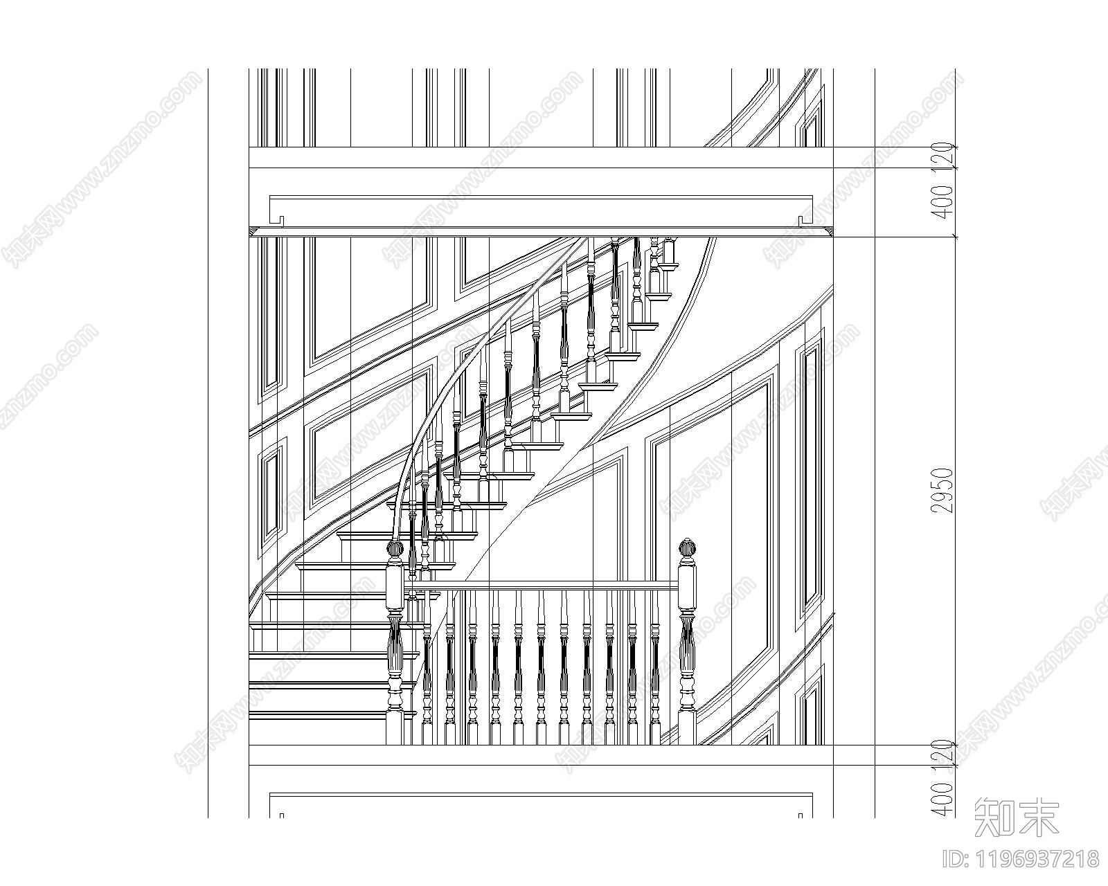 欧式栏杆施工图下载【ID:1196937218】