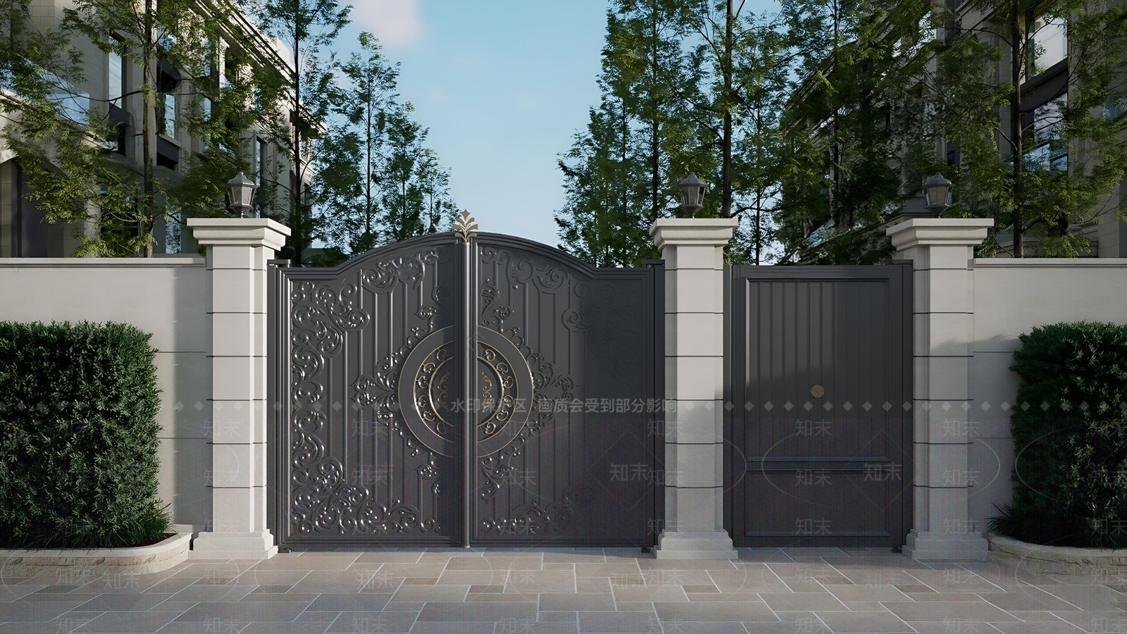 现代欧式大门3D模型下载【ID:1196941360】