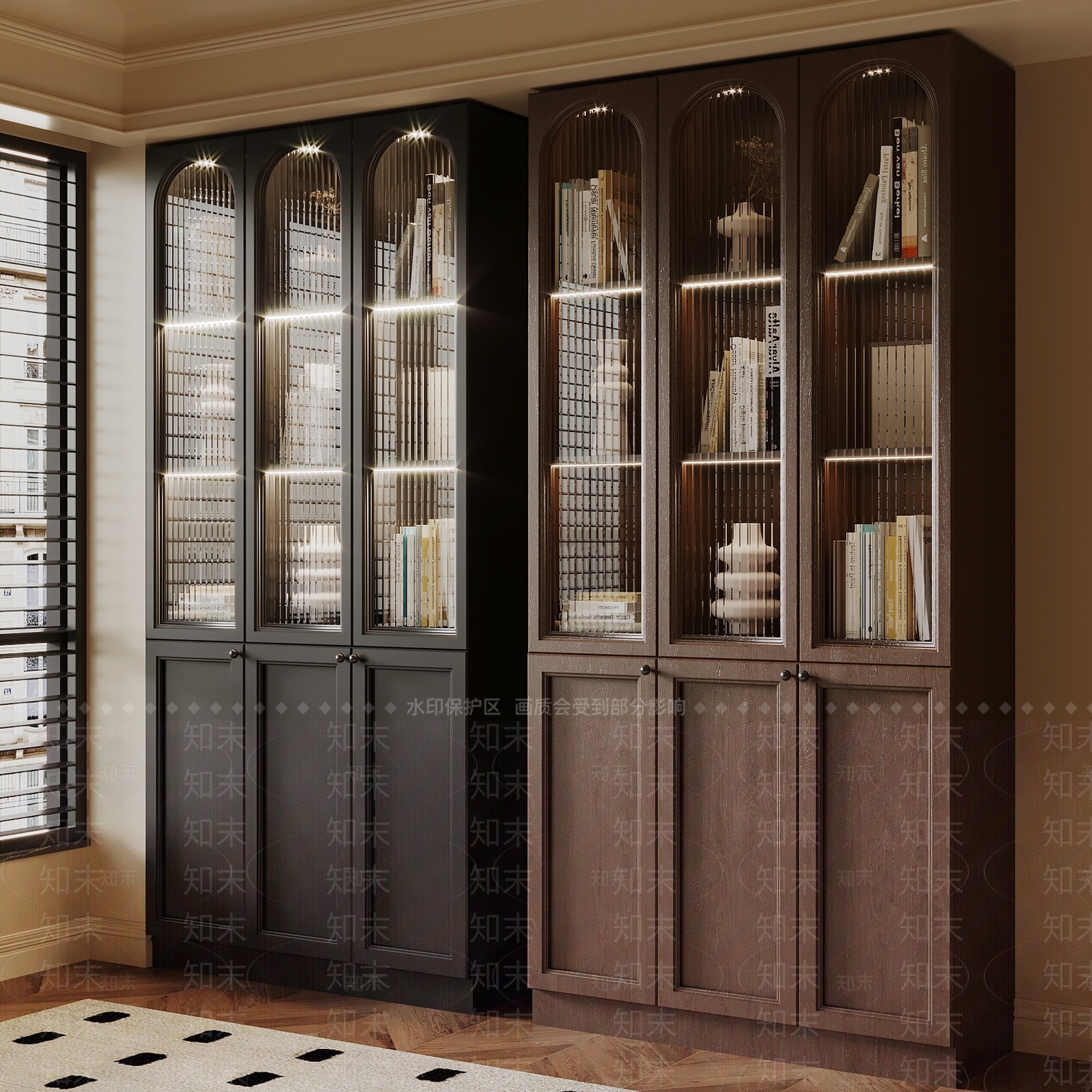 法式书柜3D模型下载【ID:1196941657】