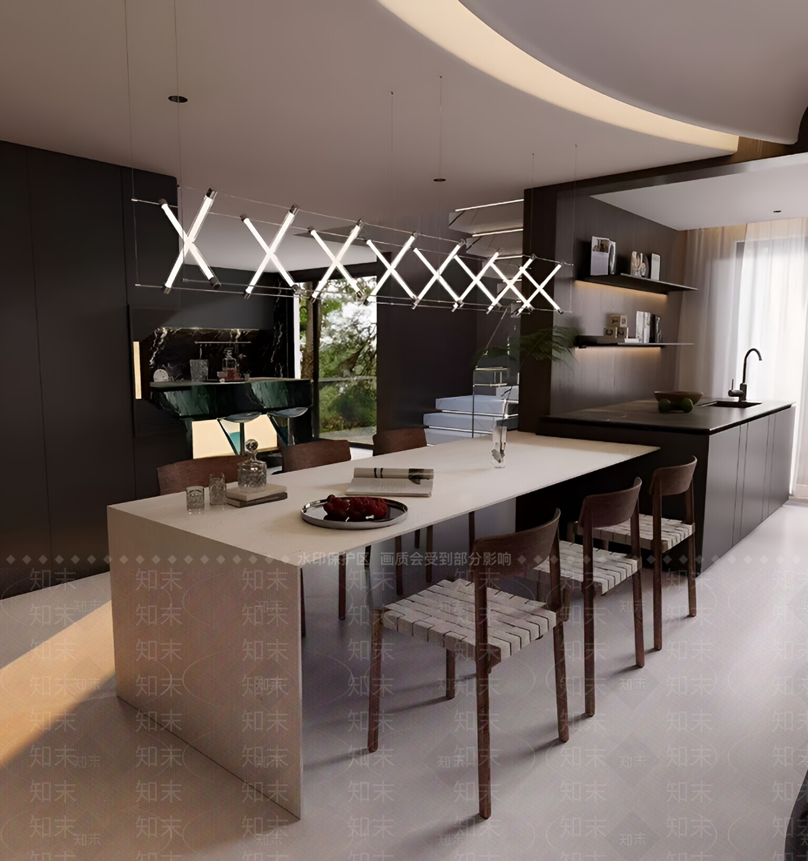 红棕色餐边柜餐边柜3D模型下载【ID:1227295241】