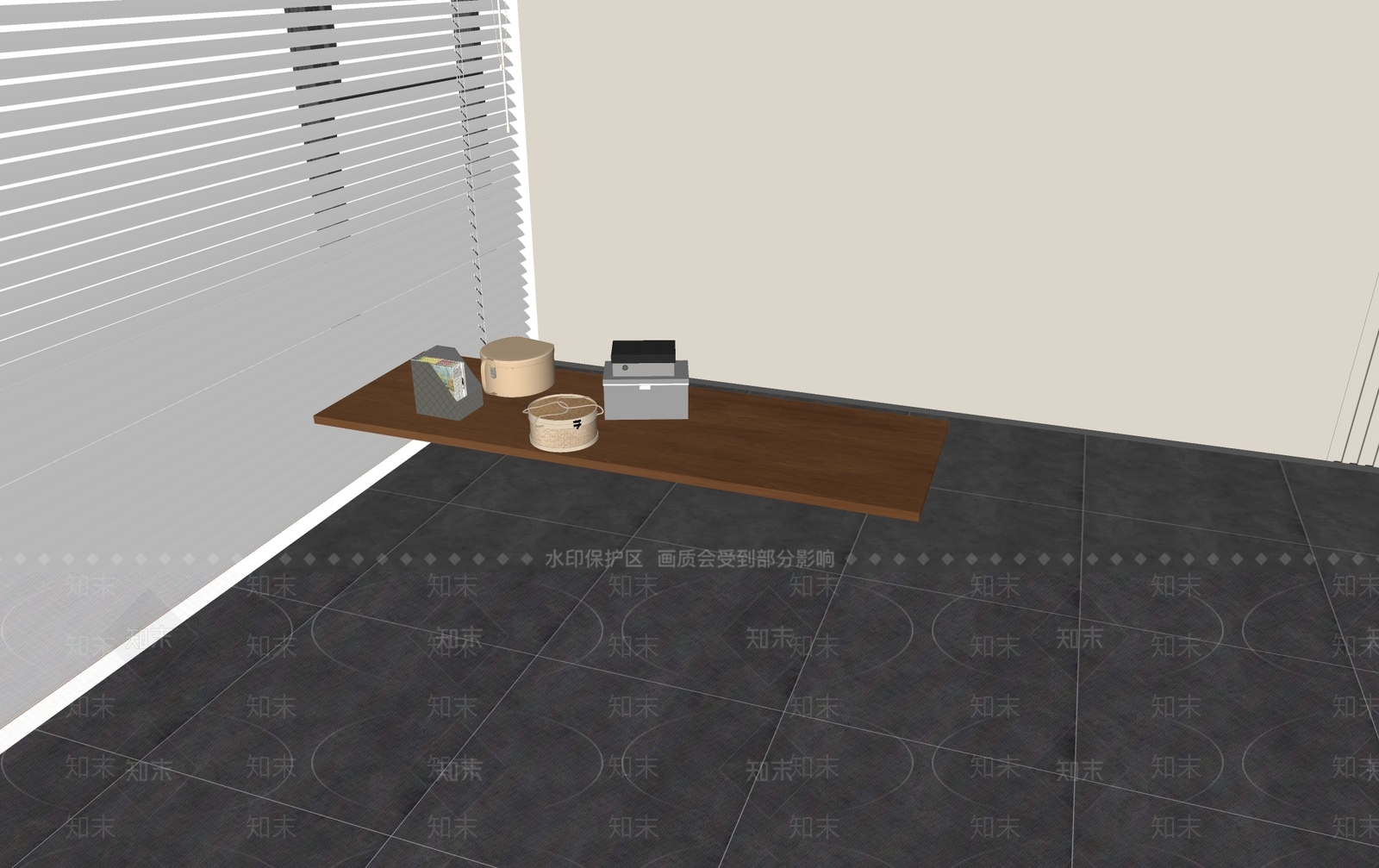 现代书桌SU模型下载【ID:1196944586】
