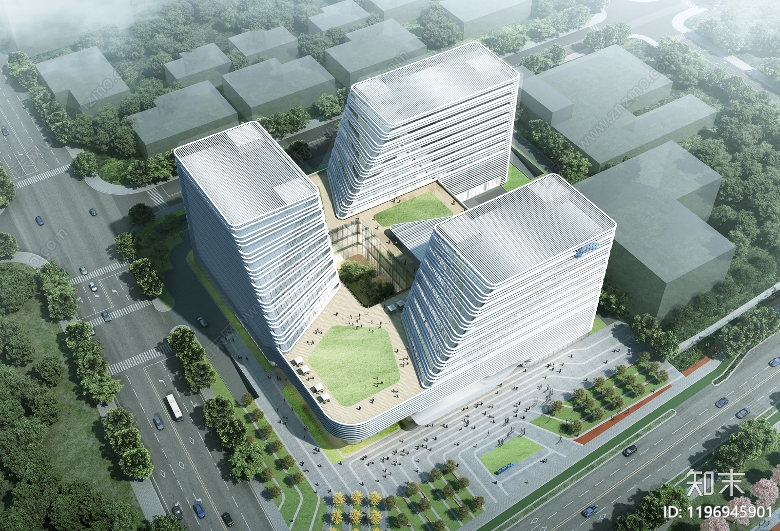 现代产业园建筑施工图下载【ID:1196945901】