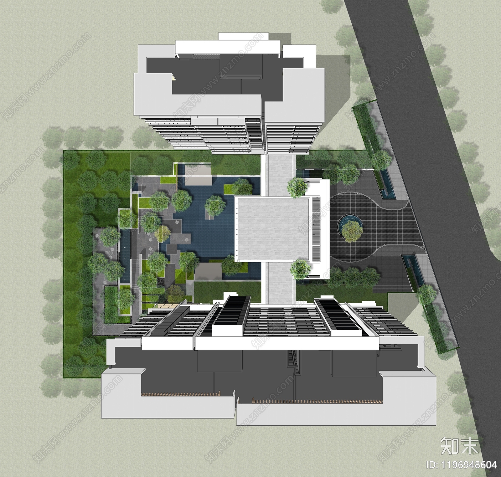现代轻奢景观彩平图下载【ID:1196948604】