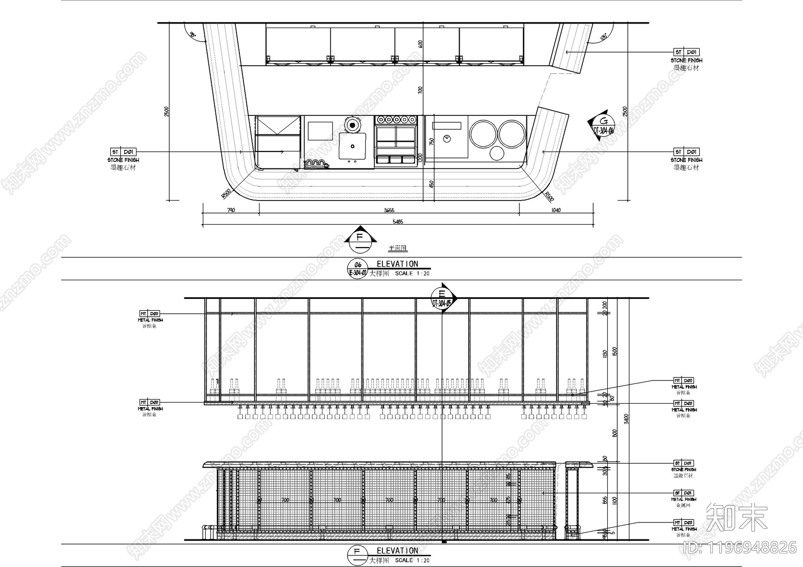 吧台节点施工图下载【ID:1196948826】