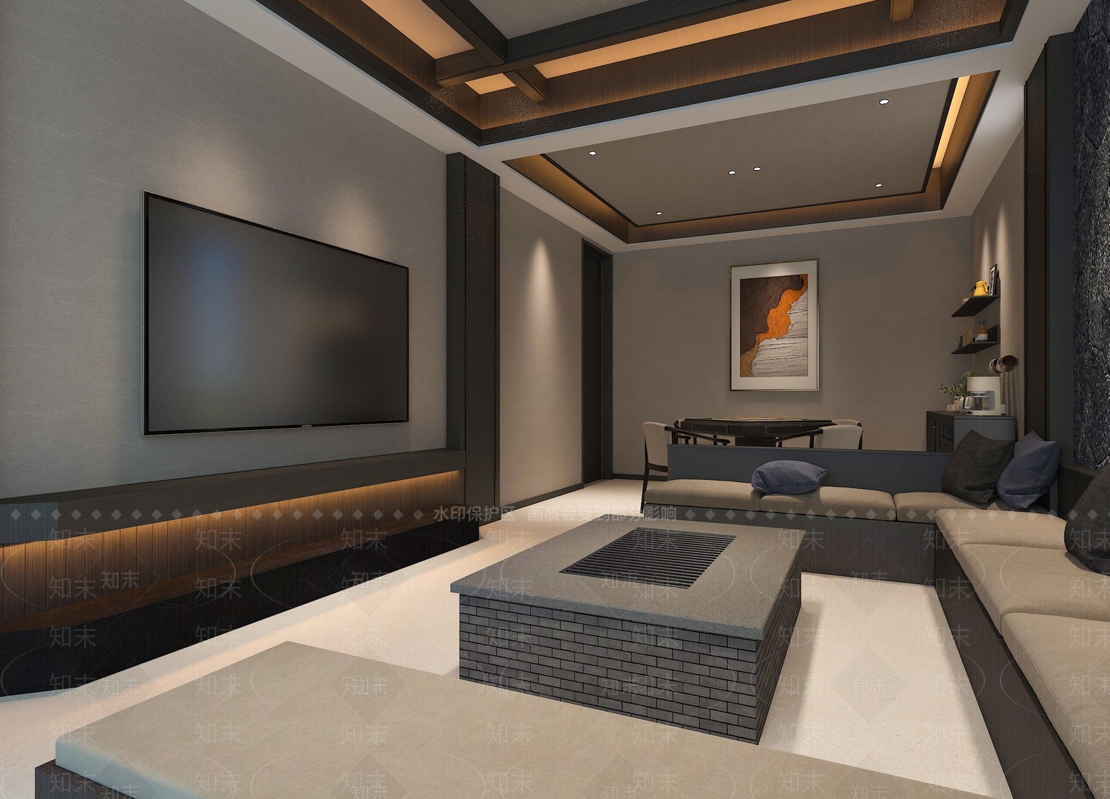现代茶室3D模型下载【ID:1196950240】