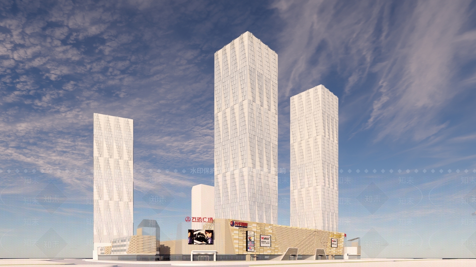 现代简约商场建筑SU模型下载【ID:1196953268】