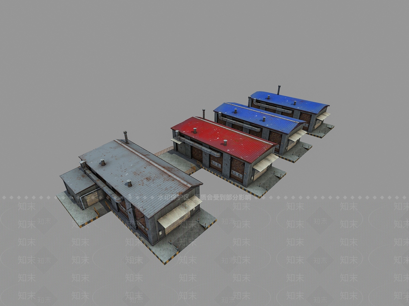 现代工业厂房3D模型下载【ID:1196951894】