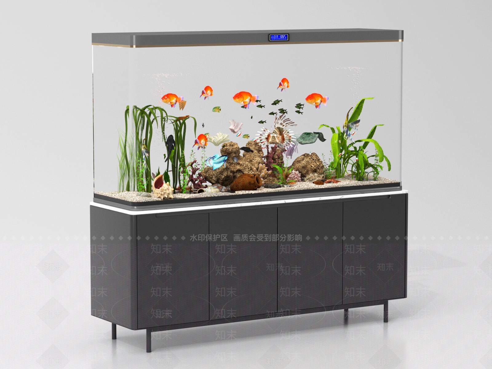 现代鱼缸SU模型下载【ID:1196955707】