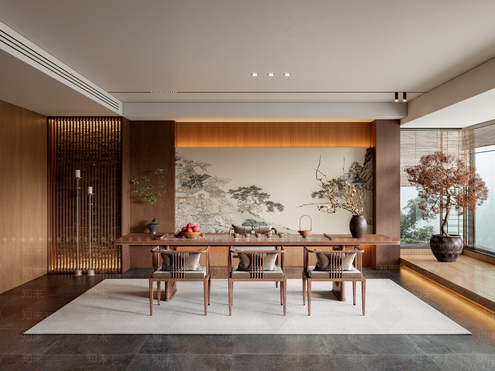 新中式茶室3D模型下载【ID:1196958403】