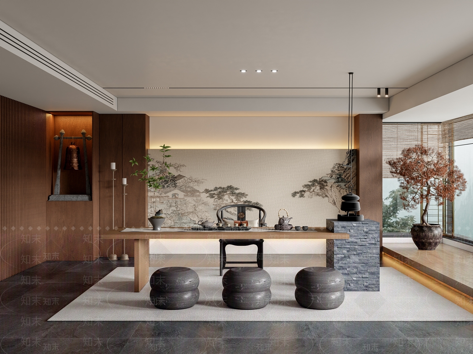 新中式茶室3D模型下载【ID:1196958619】