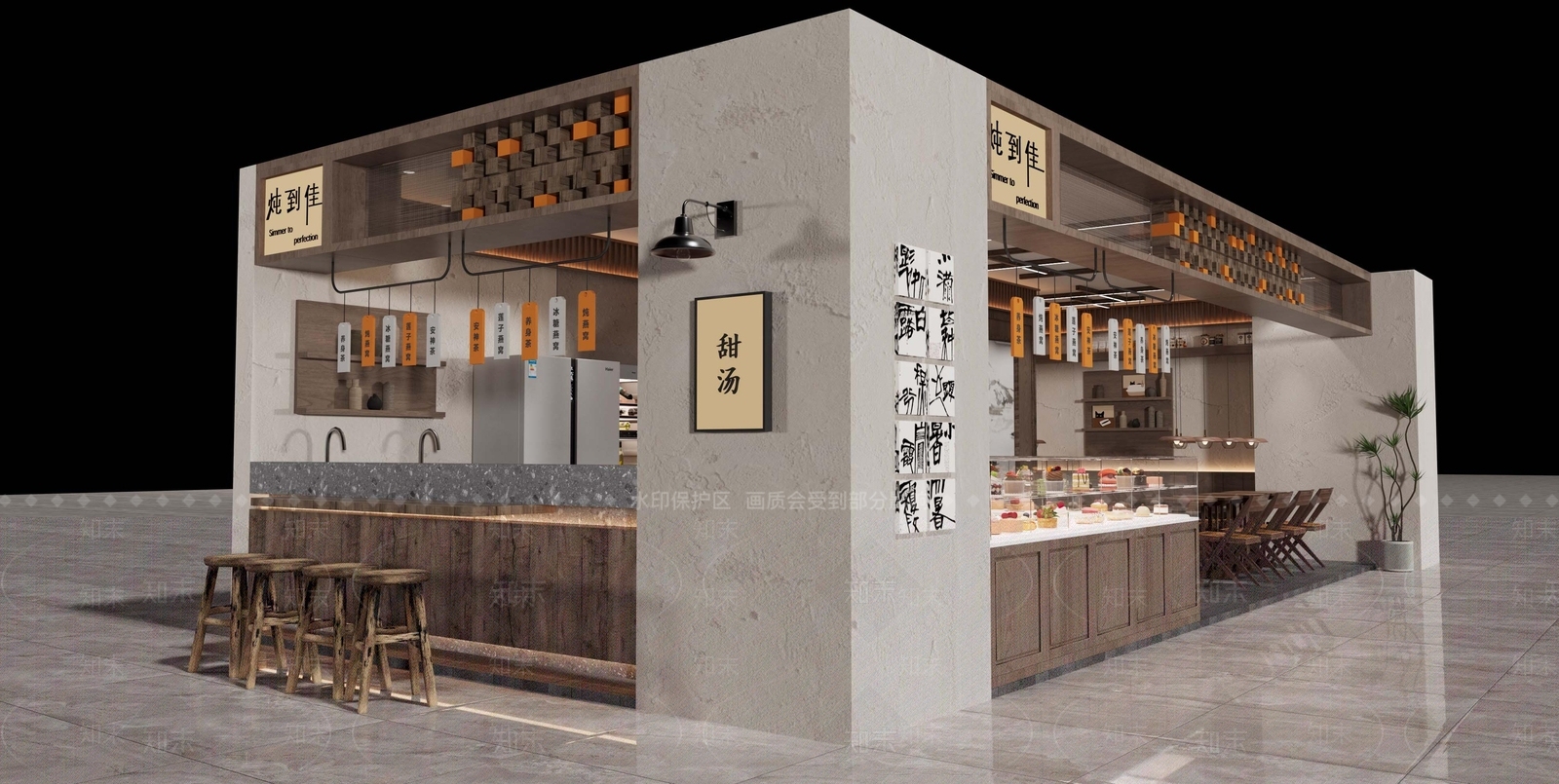 中式新中式其他餐饮空间3D模型下载【ID:1196963824】