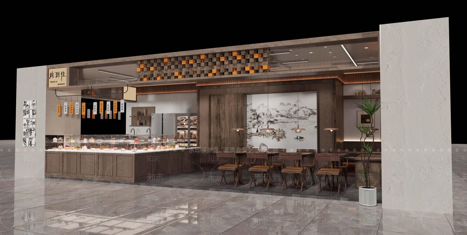 中式新中式其他餐饮空间3D模型下载【ID:1196963824】
