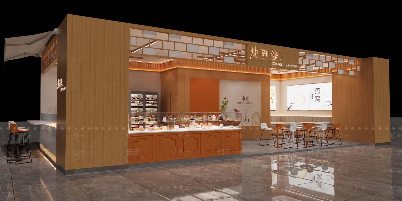 现代新中式其他餐饮空间3D模型下载【ID:1196965600】