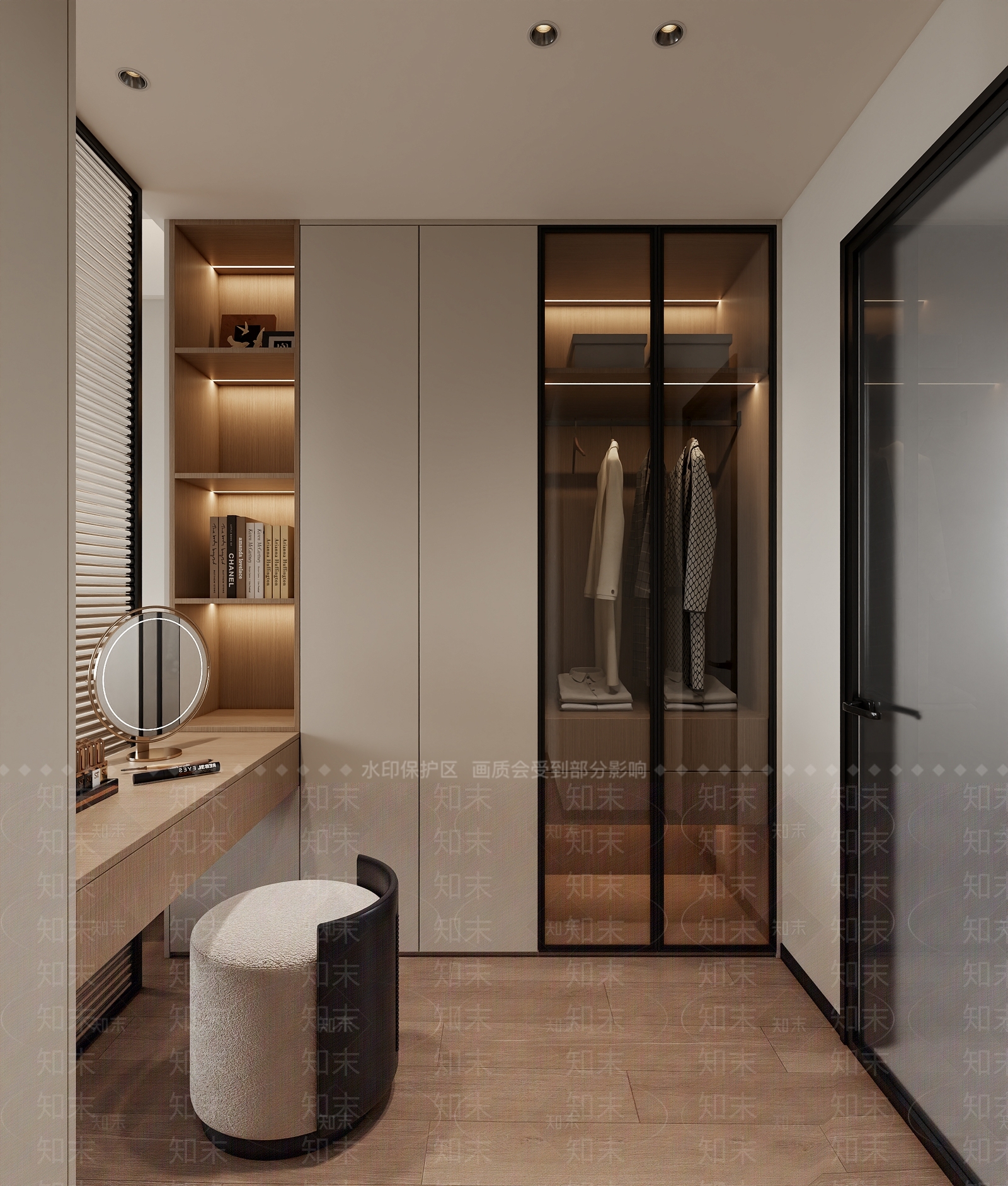 现代衣帽间3D模型下载【ID:1196965587】