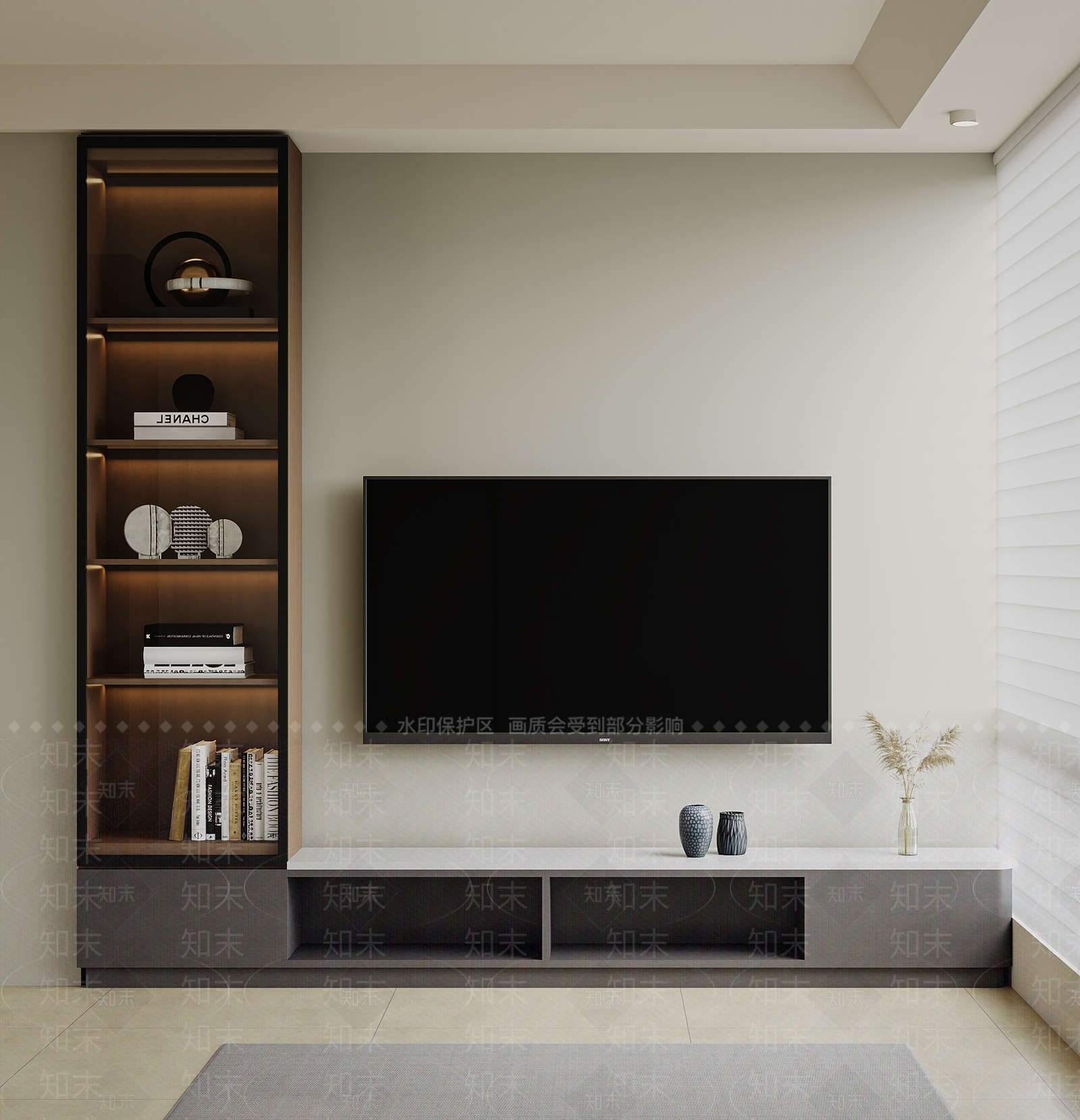 现代极简电视柜3D模型下载【ID:1196968175】