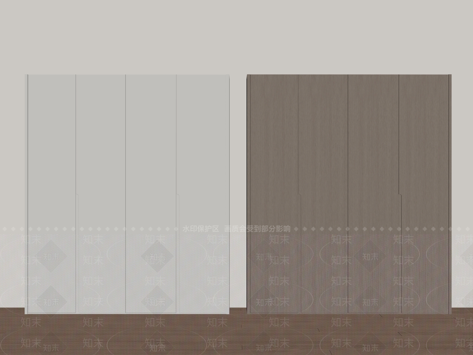 现代衣柜SU模型下载【ID:1196968619】