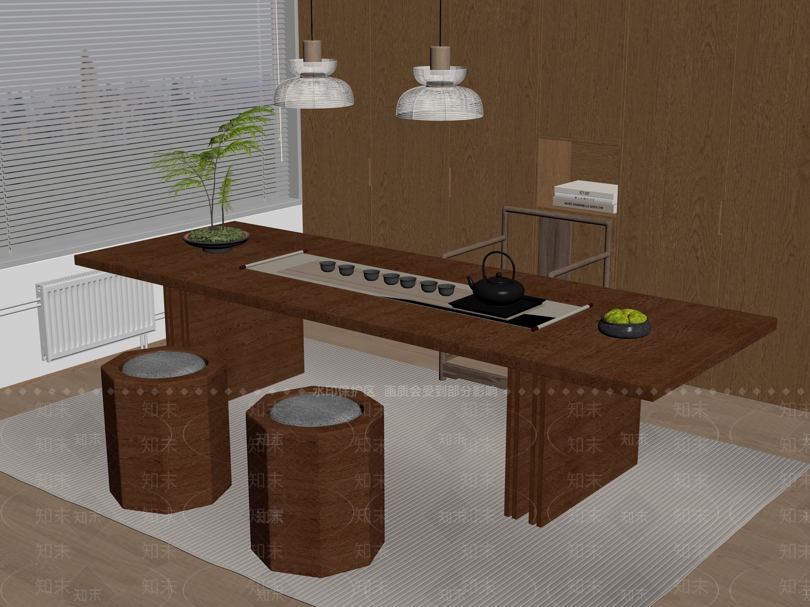茶桌椅SU模型下载【ID:1196971198】