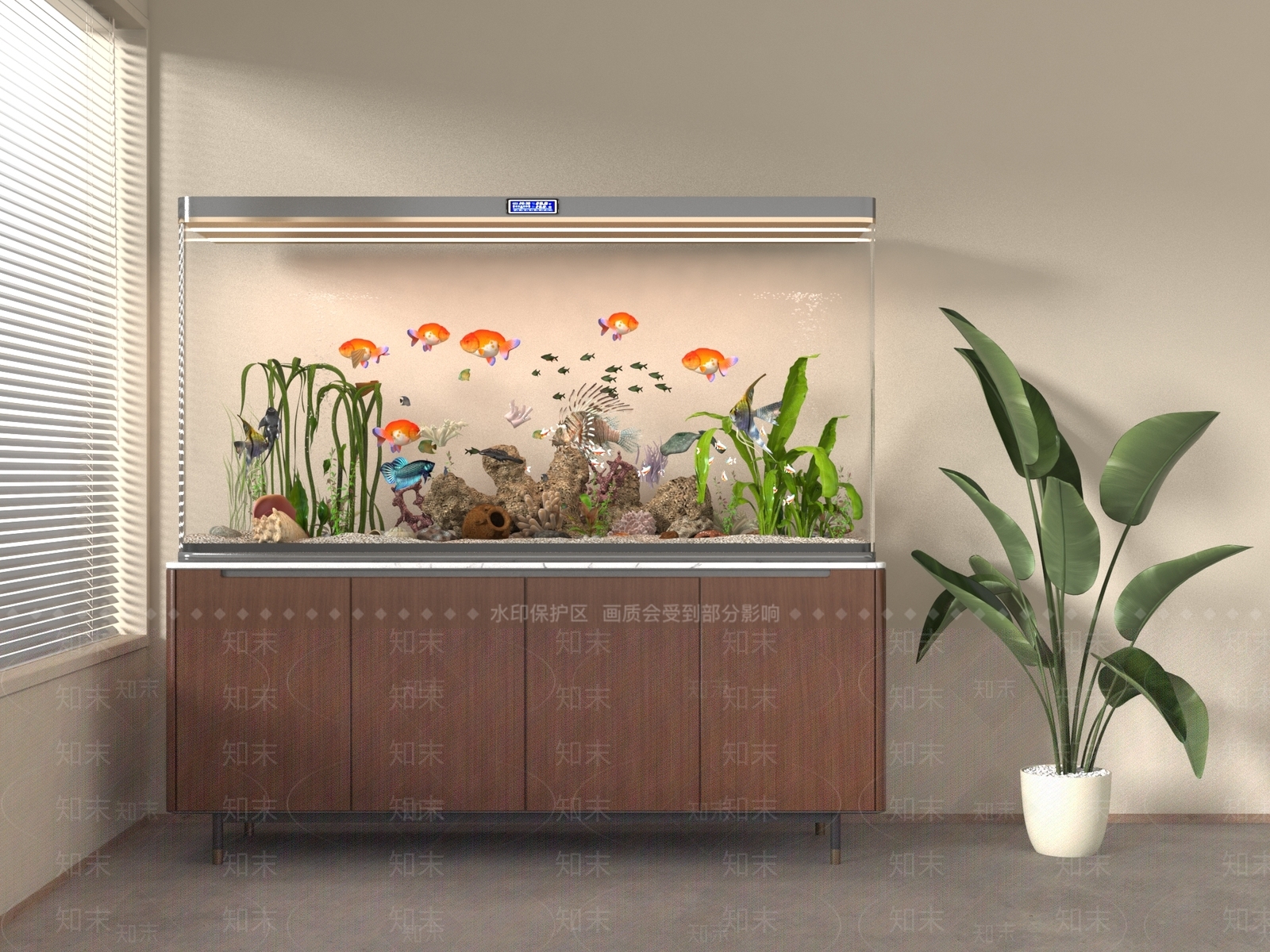鱼缸SU模型下载【ID:1196971240】