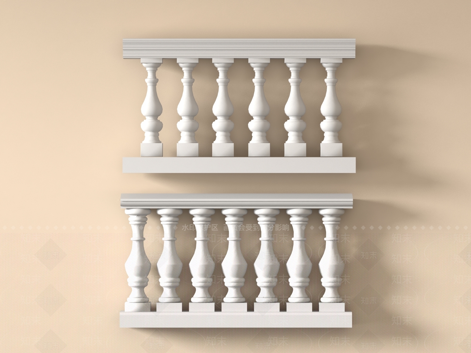 欧式栏杆3D模型下载【ID:1196971372】