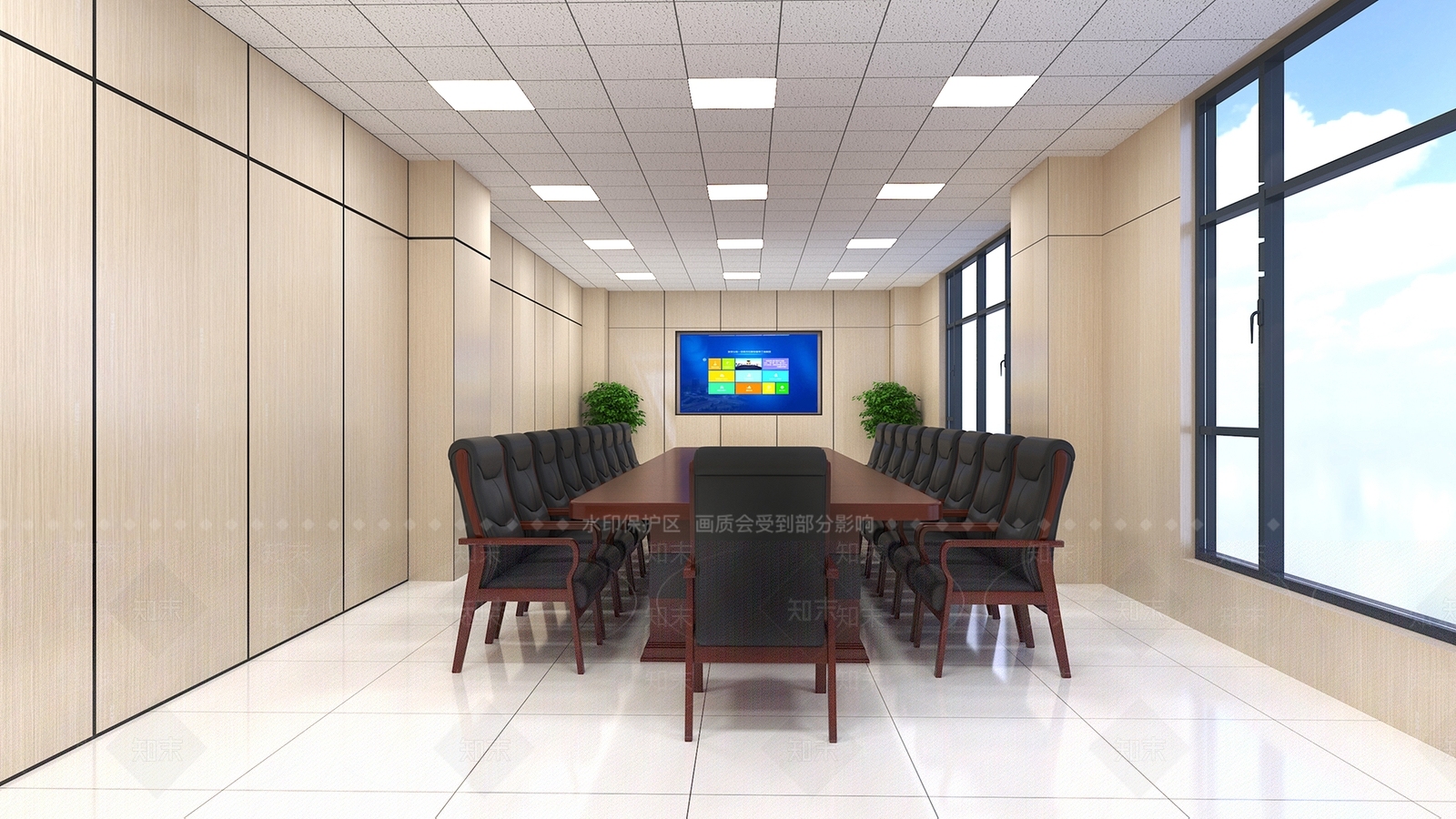 现代会议室3D模型下载【ID:1196975237】