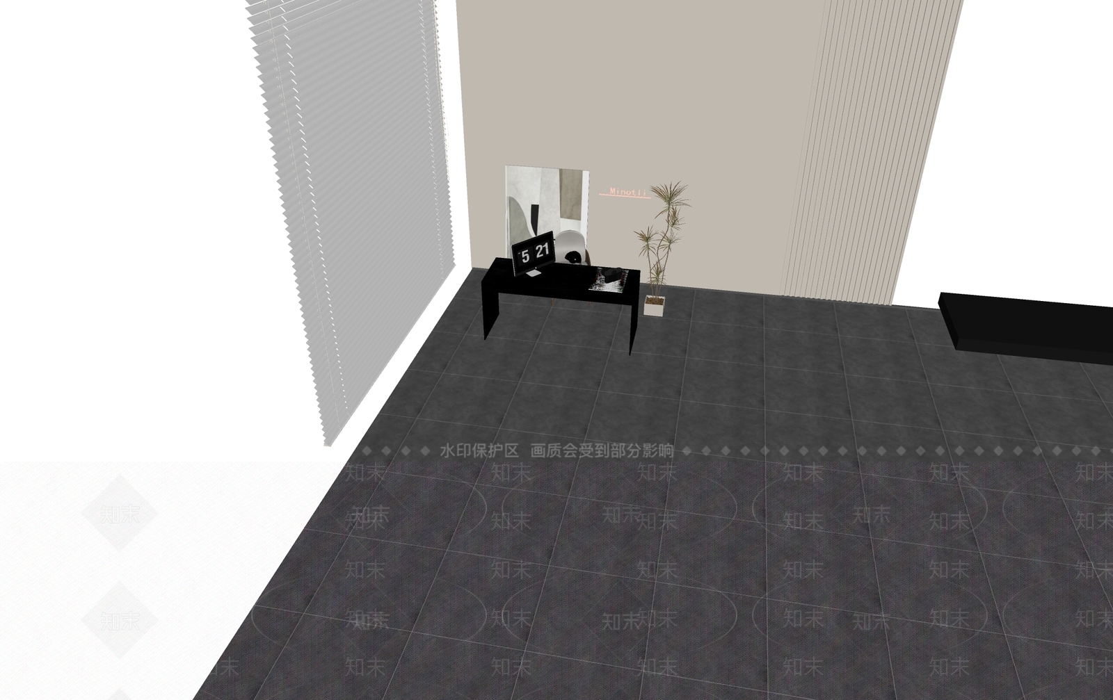 意式轻奢办公桌椅SU模型下载【ID:1197005520】