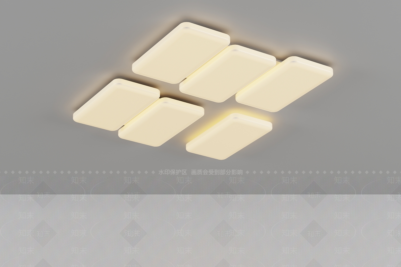 现代吸顶灯3D模型下载【ID:1197006883】