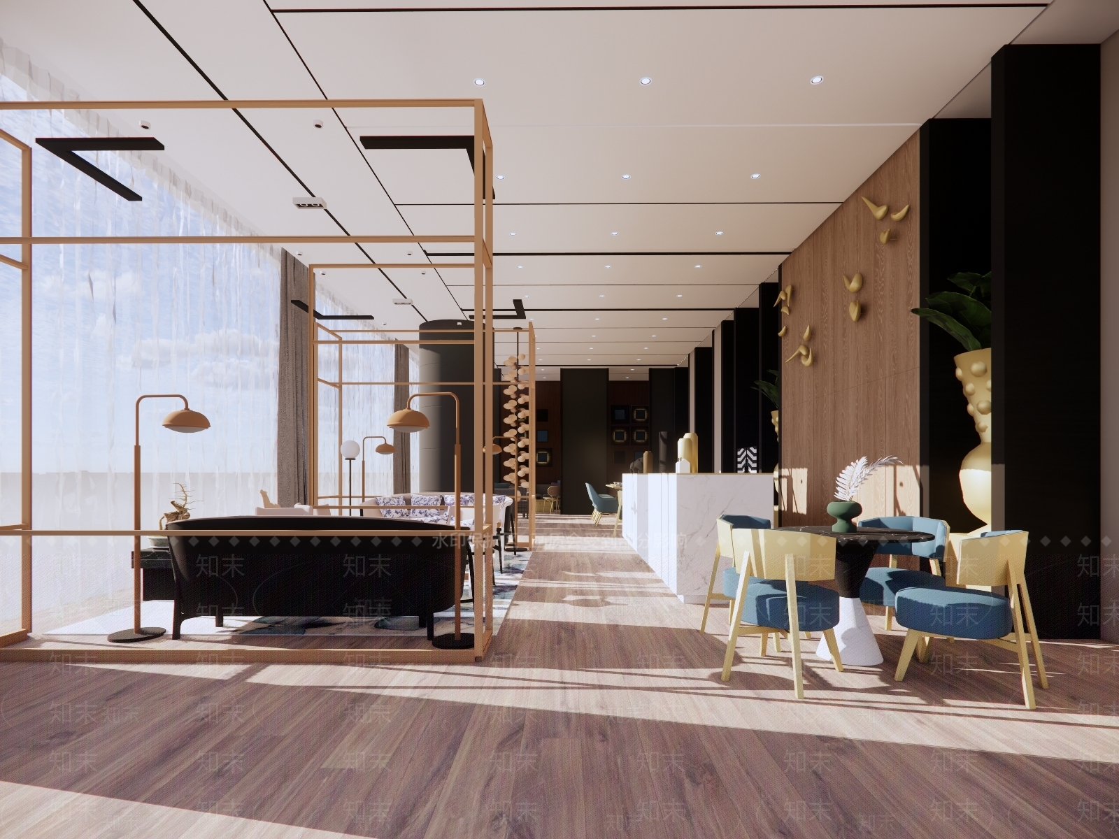现代新中式售楼处SU模型下载【ID:1197008854】