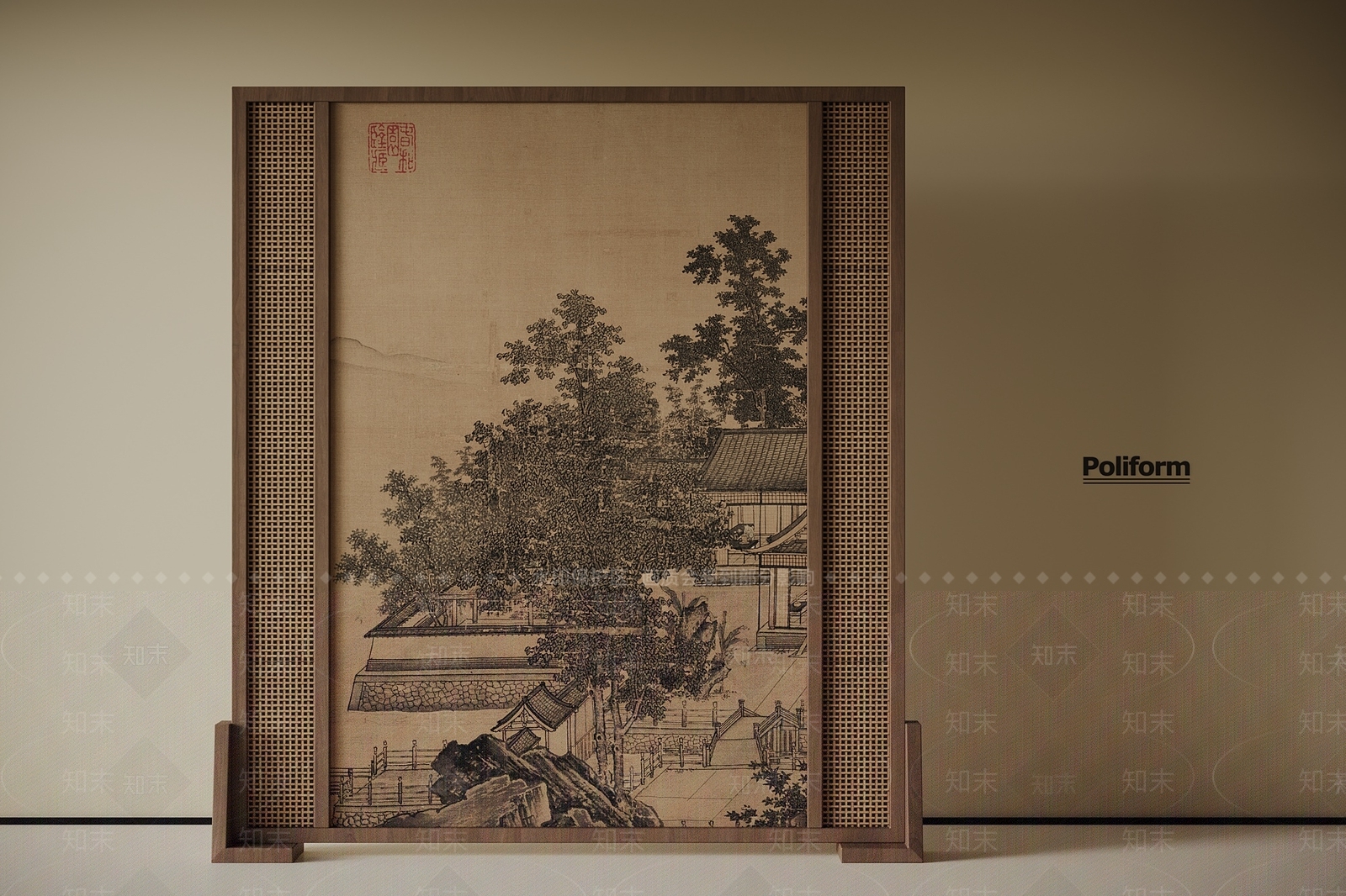 新中式屏风SU模型下载【ID:1197012525】