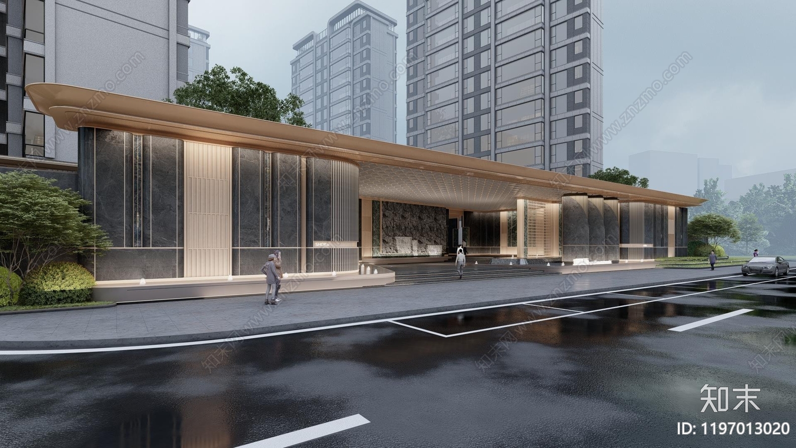 现代小区景观下载【ID:1197013020】