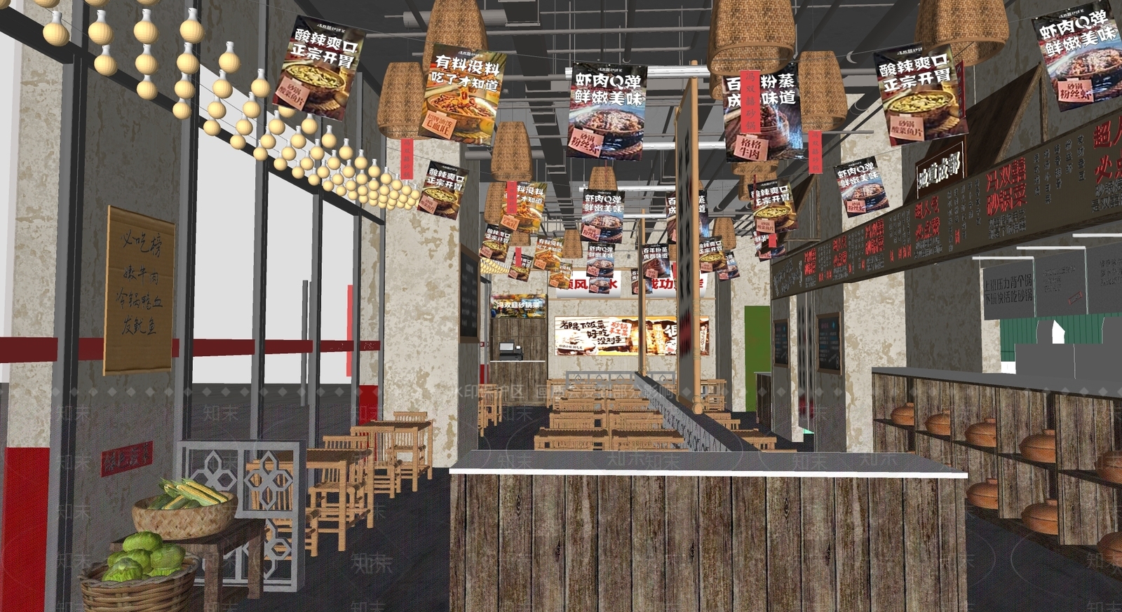 日式日料店SU模型下载【ID:1197013253】