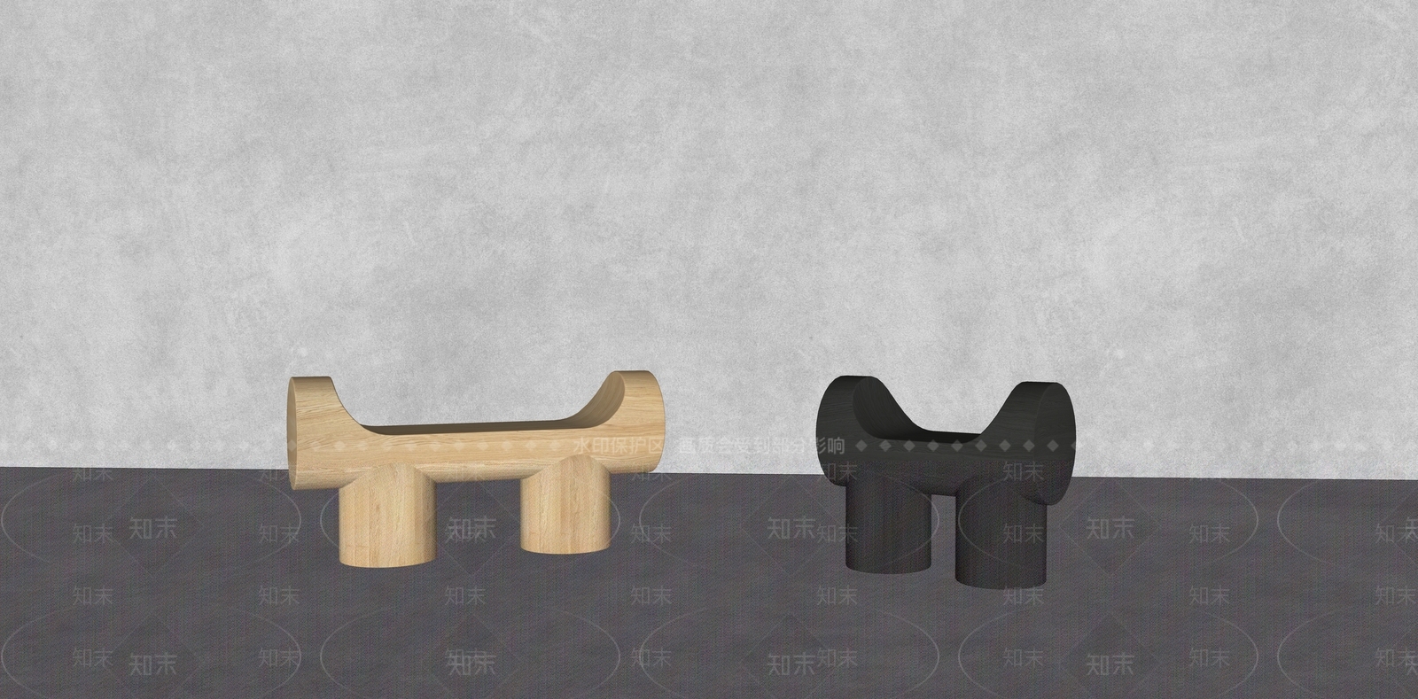 现代中古其他凳子SU模型下载【ID:1197014612】