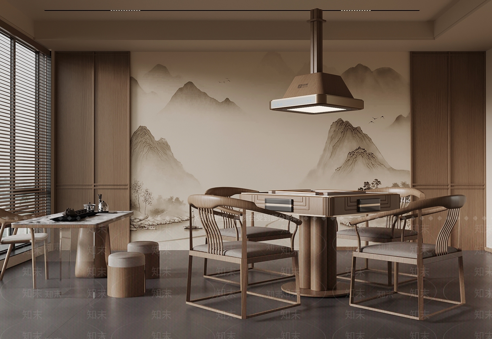 新中式棋牌室3D模型下载【ID:1197021744】