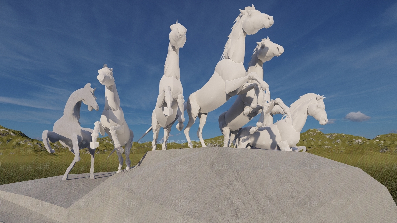 现代雕塑小品SU模型下载【ID:1197028307】