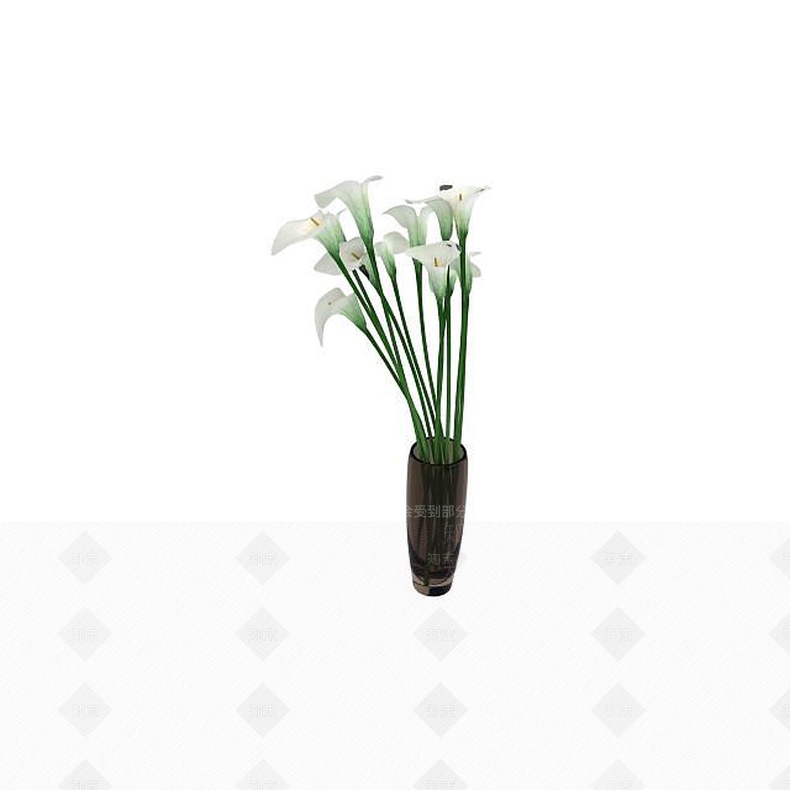 现代白色喇叭花3D模型下载【ID:1197029129】
