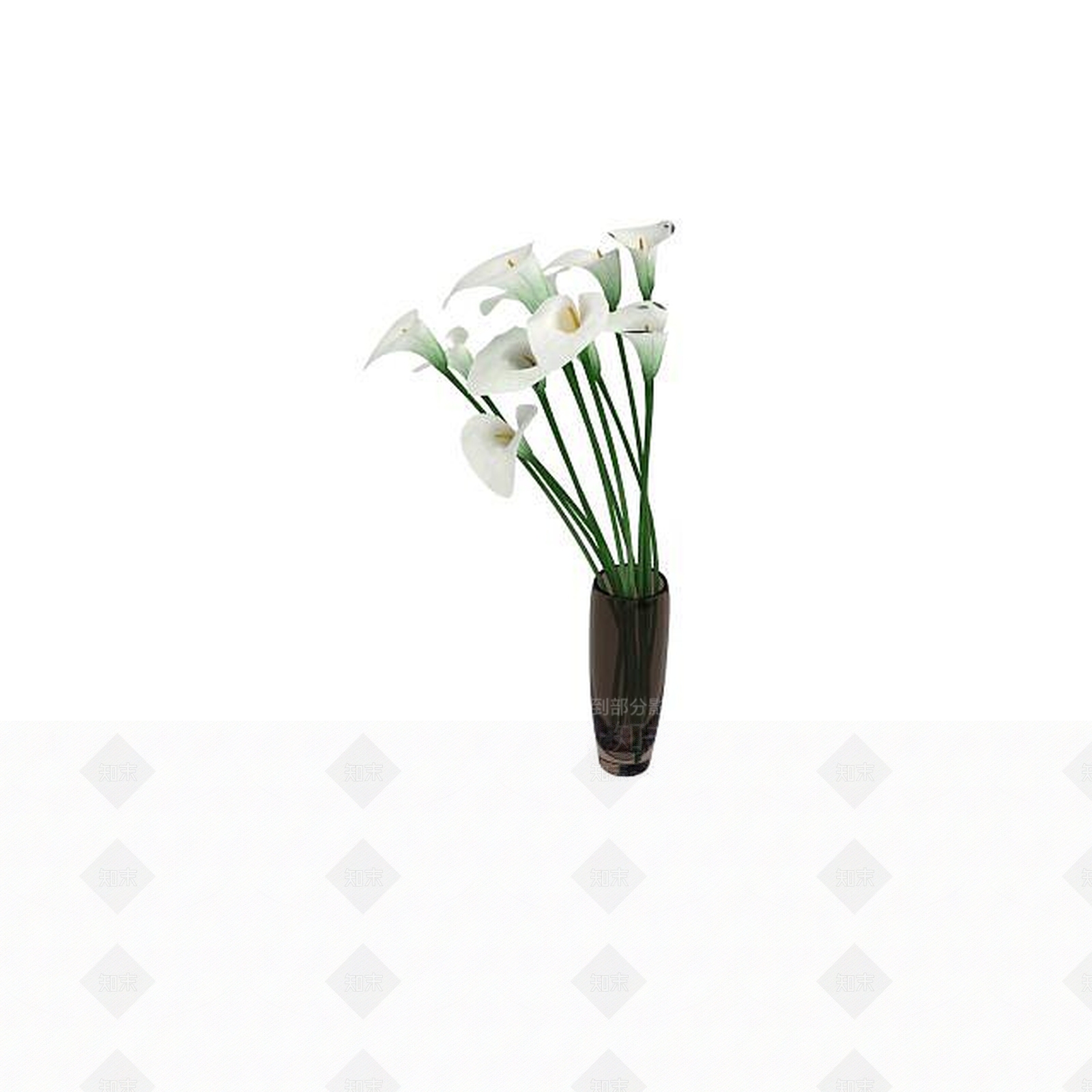 现代白色喇叭花3D模型下载【ID:1197029129】