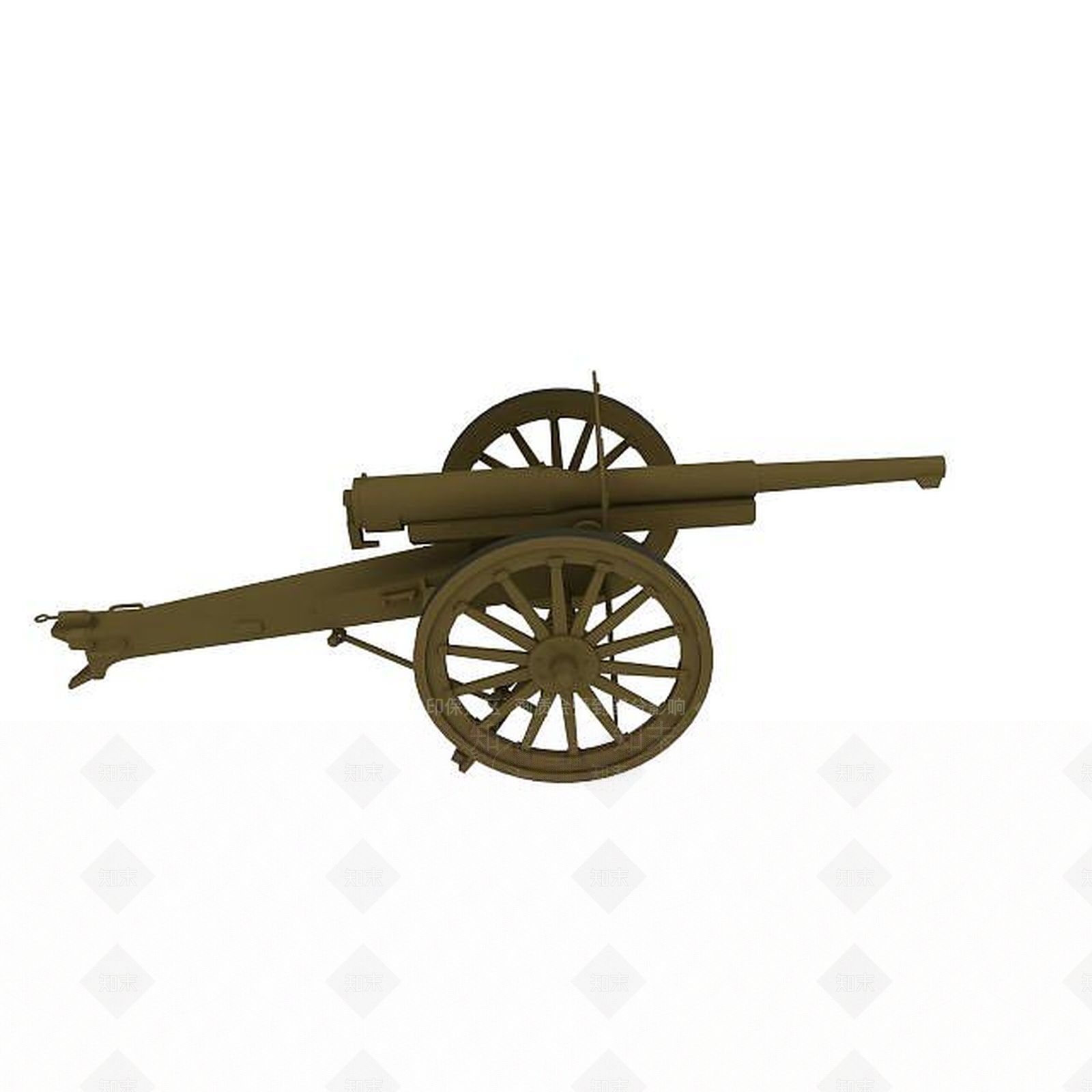 现代老式平射炮3D模型下载【ID:1197029843】